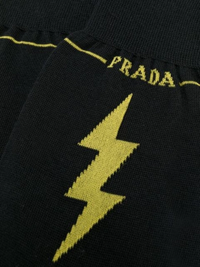 Shop Prada Lightning Bolt Logo Socks  In F0c5z Nero+giallo