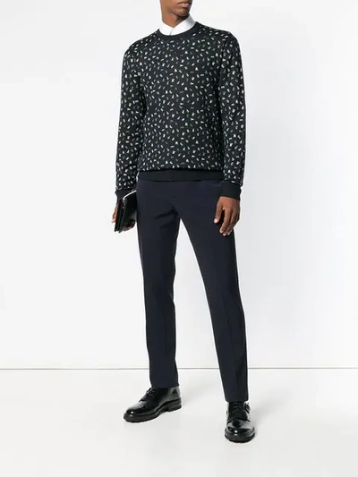 Shop Ferragamo All-over Print Jumper In Blue