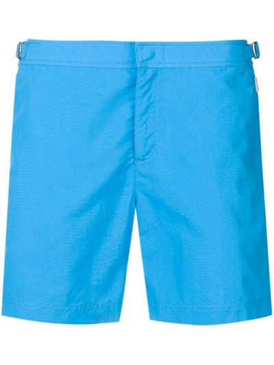 Shop Orlebar Brown Straight-leg Swim Shorts In Blue