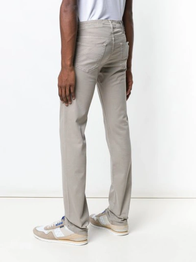Shop Jacob Cohen Slim Fit Trousers In Neutrals