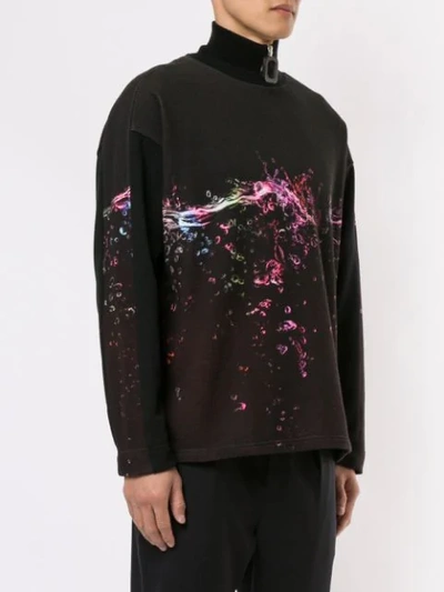 Shop Yoshiokubo Liquid Print Sweatshirt Top In Black