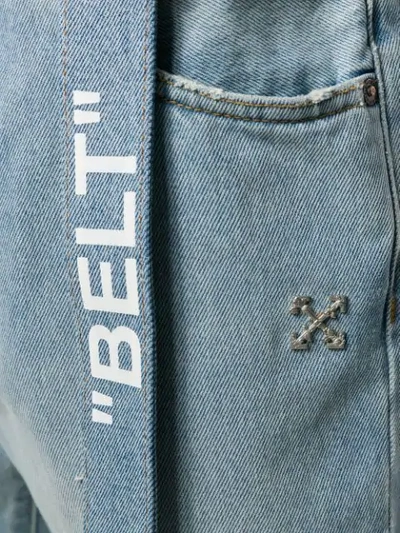 Shop Off-white Belted Skinny Jeans In Bleach Nikel