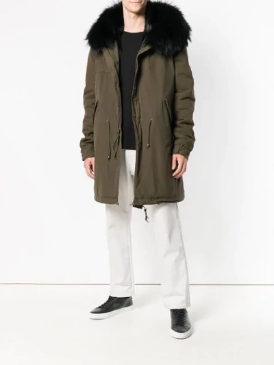 trimmed hooded parka