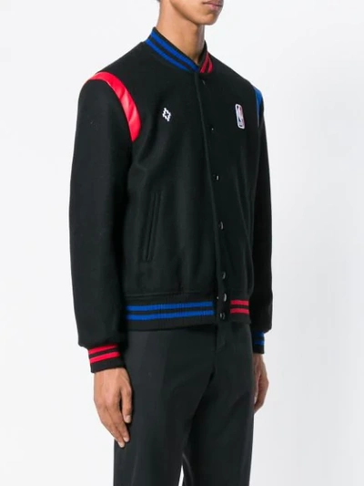 Shop Marcelo Burlon County Of Milan Nba Bomber Jacket In Black