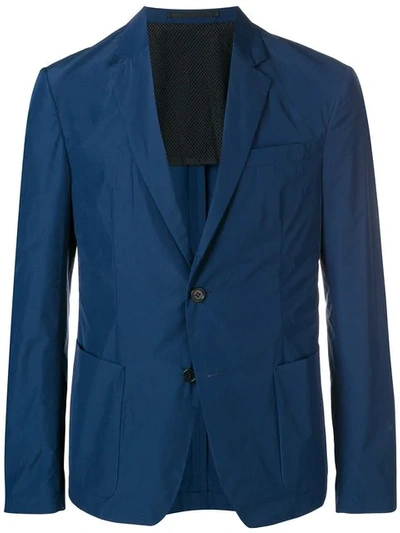 Shop Prada Single Breasted Blazer In Blue