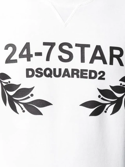 DSQUARED2 24-7 STAR字样印花套头衫 - 白色