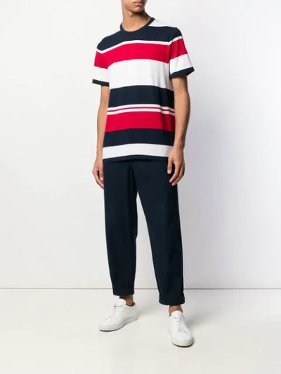 Shop Michael Michael Kors Striped Print T-shirt - Red