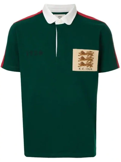 Shop Kent & Curwen 3 Lions Badge Polo Shirt In Green