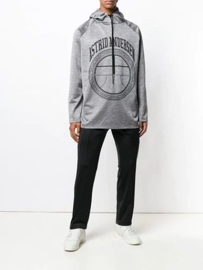 Shop Astrid Andersen Logo Print Hoodie In Grey