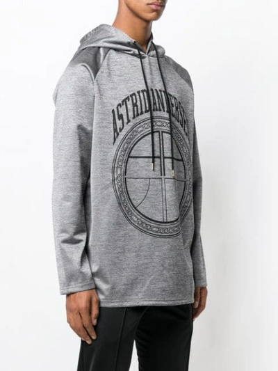 Shop Astrid Andersen Logo Print Hoodie In Grey