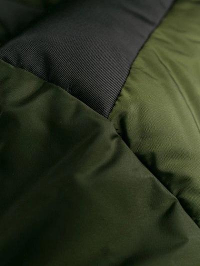 Shop Prada Zipped Padded Jacket In Green