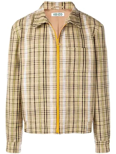 Shop Kenzo Checked Zipped In Neutrals