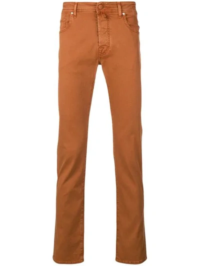 Shop Jacob Cohen Slim Fit Trousers In Orange