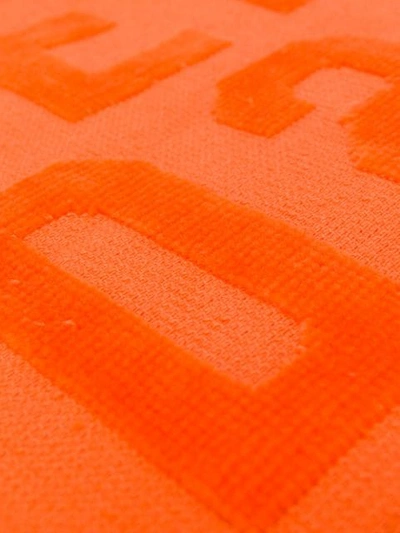 Shop Dsquared2 Icon Print Beach Towel In Orange