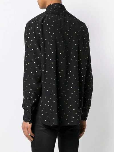 SAINT LAURENT EMBROIDERED MOTIFS SHIRT - 黑色