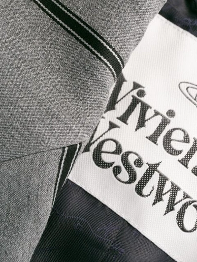 Shop Vivienne Westwood Striped Suit Jacket In Grey