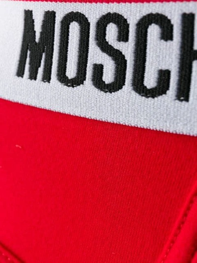 Shop Moschino Logo Waistband Briefs - Red