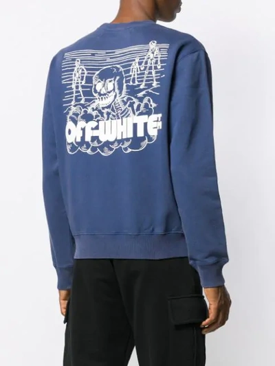 OFF-WHITE SKULLS PRINTED SWEATSHIRT - 蓝色