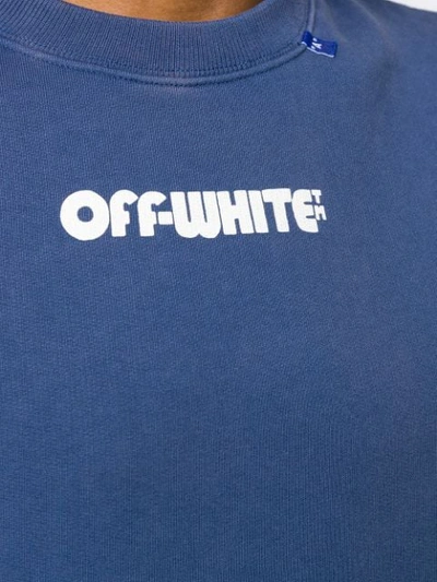 Shop Off-white Skulls Printed Sweatshirt In Blue White