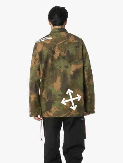 Shop Off-white Branded Camouflage Jacket In Green