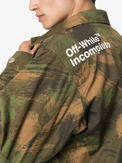 Shop Off-white Branded Camouflage Jacket In Green