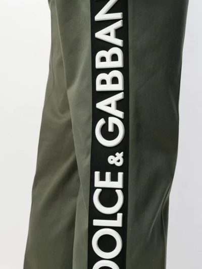 Shop Dolce & Gabbana Logo Trim Slim In Green