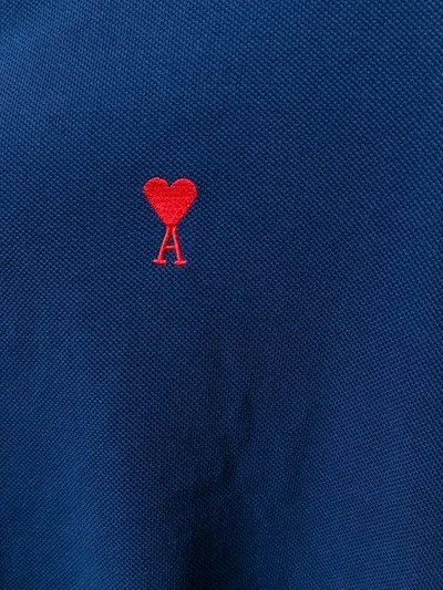 Shop Ami Alexandre Mattiussi Ami De Coeur Polo Shirt In Blue