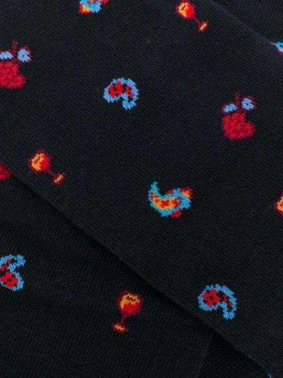Shop Etro Patterned Socks In 200 Navy