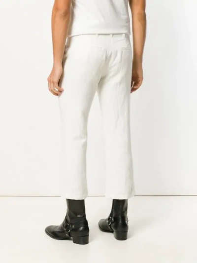 Shop Ann Demeulemeester Cropped Trousers - White