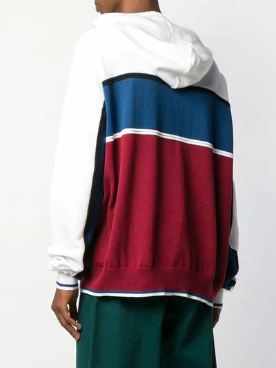 Shop Y/project Striped Knit Hoodie In White