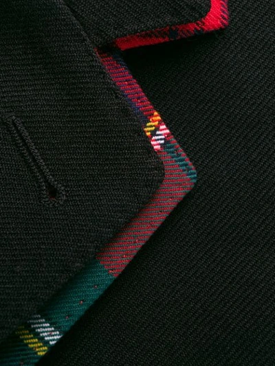 Shop Alexander Mcqueen Tartan Collar Coat In Black