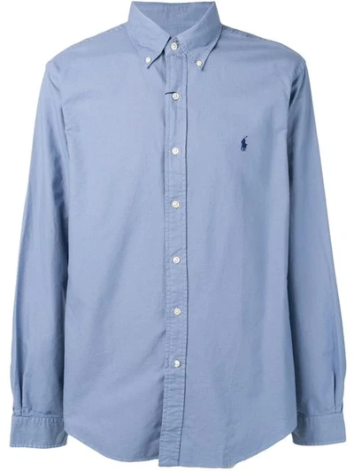 Shop Polo Ralph Lauren Button Down Collar Shirt In Blue
