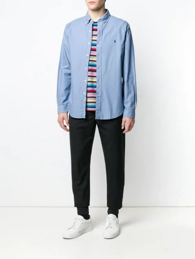 Shop Polo Ralph Lauren Button Down Collar Shirt In Blue