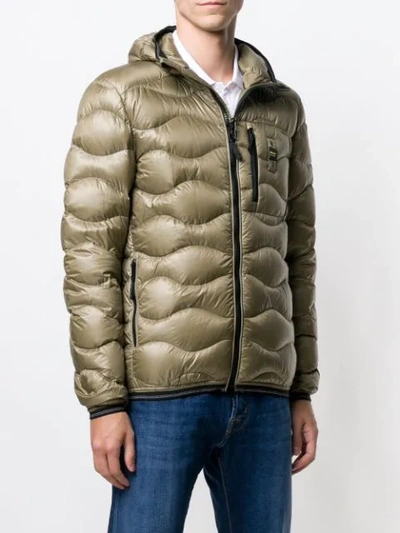 Shop Blauer Short Padded Jacket - Green