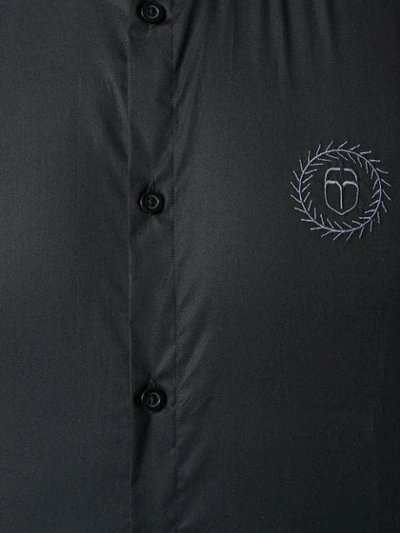 Shop Frankie Morello Embroidered Logo Shirt - Black
