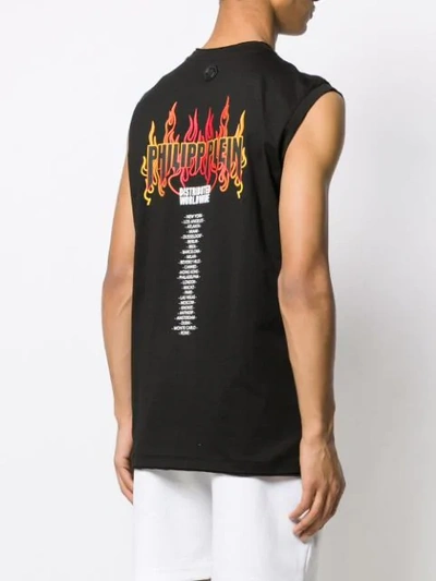 Shop Philipp Plein Flame Tank Top In Black