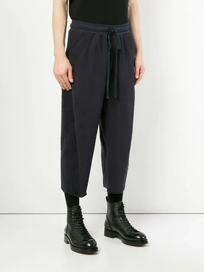 Shop Julius Cropped Drawstring Trousers In Blue