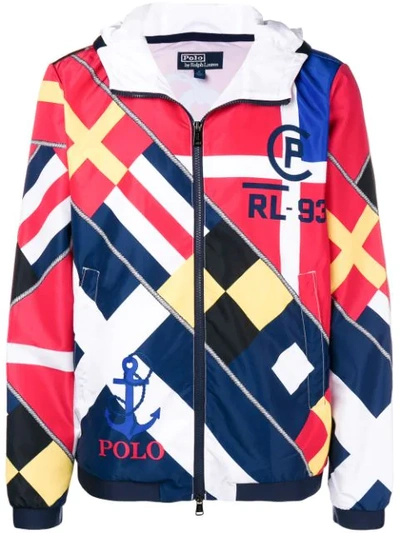 Shop Polo Ralph Lauren Hooded Zipped Jacket In Blue