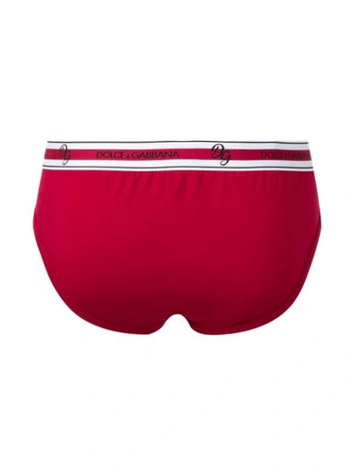 Shop Dolce & Gabbana Logo Band Briefs In Red