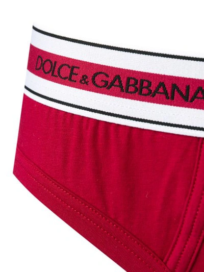 Shop Dolce & Gabbana Logo Band Briefs In Red