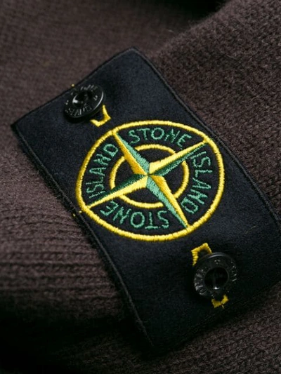 Shop Stone Island Logo Patch Sweatshirt In Brown