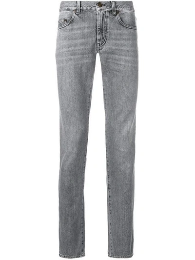 Shop Saint Laurent Classic Skinny Jeans In Grey