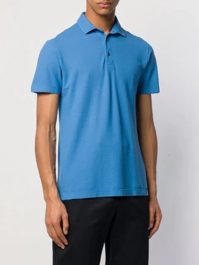 Shop Drumohr Light Blue Polo Shirt