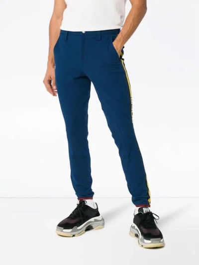 Shop Gucci Blue Tailored Gabardine Track Trousers