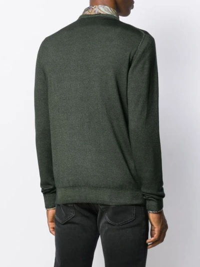 Shop Etro Long-sleeve Fitted Sweater In Green