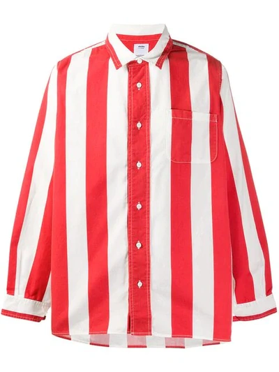 Shop Visvim Striped Shirt In Red