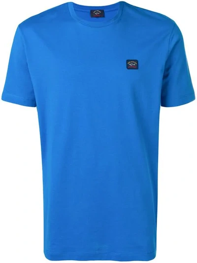Paul & Shark Blue Logo Cotton T-shirt In Blue