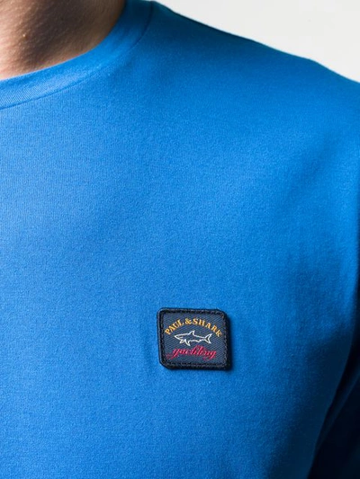 Paul & Shark Blue Logo Cotton T-shirt In Blue