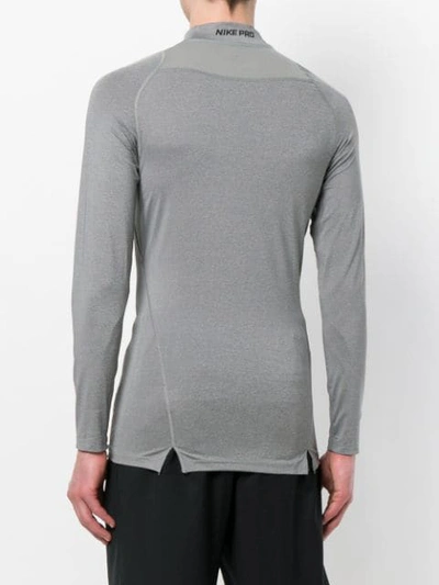 Shop Nike Pro Long-sleeve Top In Grey