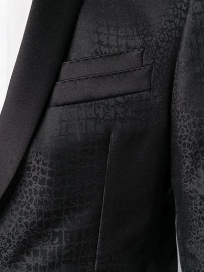 Billionaire Crocodile Effect Blazer In Black